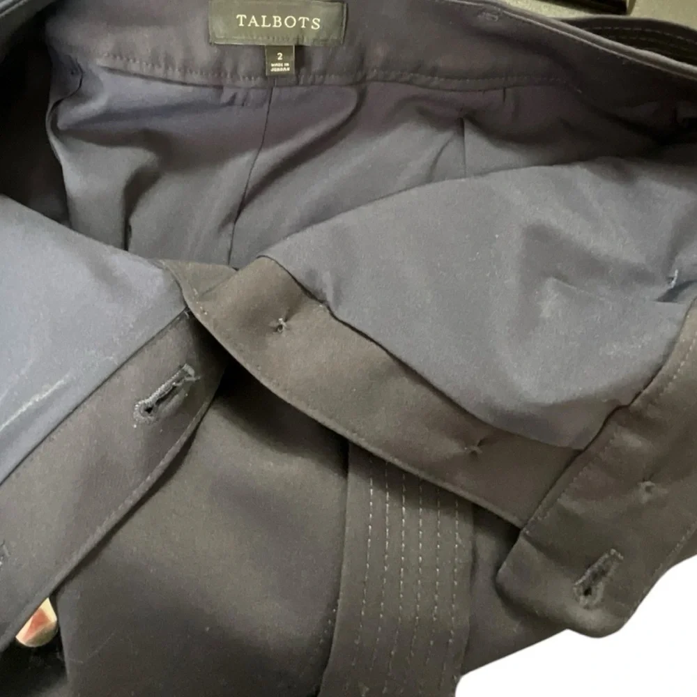 Talbots Bella Button A Line Navy‎ Blue Skirt